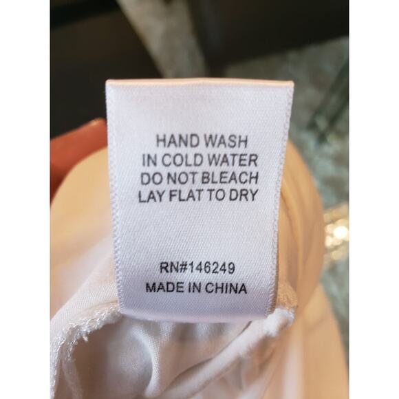 Aakaa Trouser Pants Women's M White Solid Elastic Waist Pull On Wide Leg Coastal - Picture 5 of 14